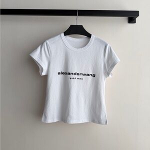 Alexander Wang White Tee with Black Logo
